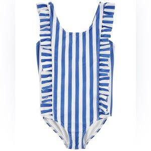 Size 3T carters blue vertical stripes swimsuit bathing suit 50+ protection